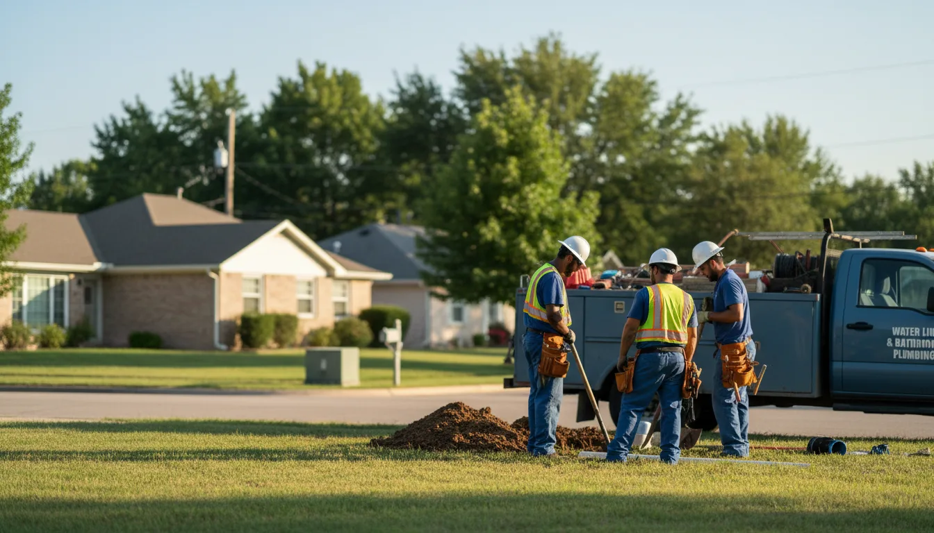 Residential water line and bathroom plumbing service in Bentonville, AR